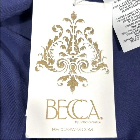 NEW BECCA Purple/Blue South Coast Printed Metallic Asymmetrical One-Piece Size M - Picture 11 of 11